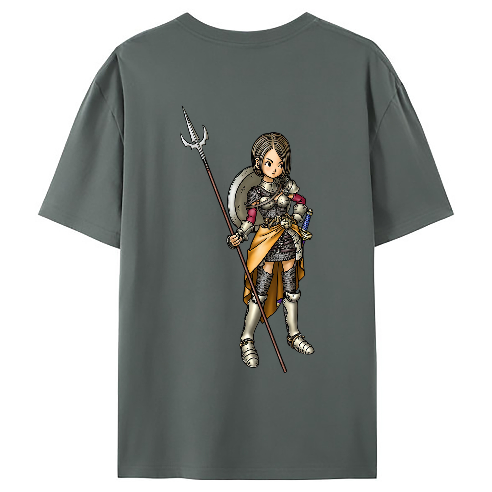 （画像用） ドラゴンクエスト Doragon Kuesuto Dragon Quest 綿100％ メンズ半袖Tシャツ（バックプリント） 通気性